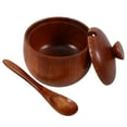 thumbnail image 4 of NISHUNA 1 Set Wooden Sugar Jar with Lid and Spoon Small Salt Container for Kitchen, 4 of 5