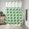 thumbnail image 6 of No Hook Shower Curtain, St Patricks Day Shower Curtains for Bathroom with See Through Top Window, Spring Watercolor Green Shamrock Waterproof & Washable Bath Curtain Extra Long 72"x84", 6 of 9