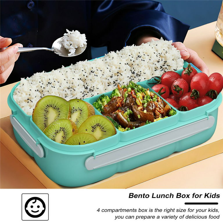 1300ml Bento Box 4 Divided Lunch Box with fork For Adults Kids Toddler  Bento Lunch Boxs