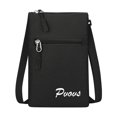 thumbnail image 2 of Clossjun Men Women Crossbody Bag Lightweight Fabric Phone Purse with 2 Zipper Mini Handbag Adjustable Belt Casual Packs For Work Out Back To School Black, 2 of 5