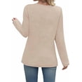thumbnail image 4 of Women Long Sleeve Tunic Shirts Fall Outfits V Neck T Shirts Button Down Tunic Tops Fashion Clothing Business Tops Casual Loose Work Clothes Sweatshirt, 4 of 4