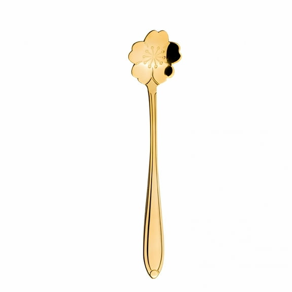ACDANC Flower Coffee Stirrers, Stainless Steel Stirring/Mixing Spoons for Cocktail Drink Ice Tea, Gold/Rose Gold - 4.9 in Coffee Spoons
