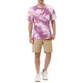 thumbnail image 2 of INSPIRE CHIC Men's T-Shirts Short Sleeve Summer Tie Dye Tee Hip Hop Printed T-Shirts M Purple, 2 of 6