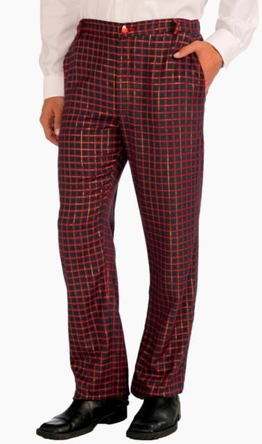 plaid red pants mens