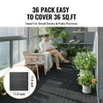 thumbnail image 4 of KFFKFF Click-Together Deck Squares, Set of 36, 12"x12" Covering 36 sq. ft, Resilient Plastic Outdoor Ground Cover, Suitable for All Climates, Patio and Deck Flooring Solution for Poolside, Balcony, 4 of 9