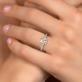 thumbnail image 4 of Gem Stone King 10K White Gold Peach Morganite and Lab Grown Diamond Engagement Ring for Women | 1.35 Cttw | Round 7MM | Gemstone October Birthstone | Size 7, 4 of 6