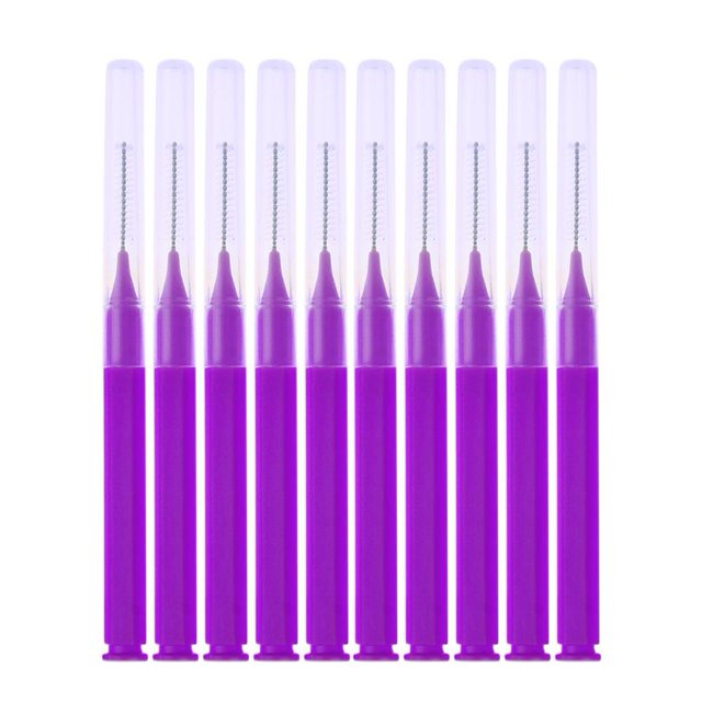 16 unids/pack tipo I cepillos interdentales herramienta de masaje de limpieza Dental (púrpura)