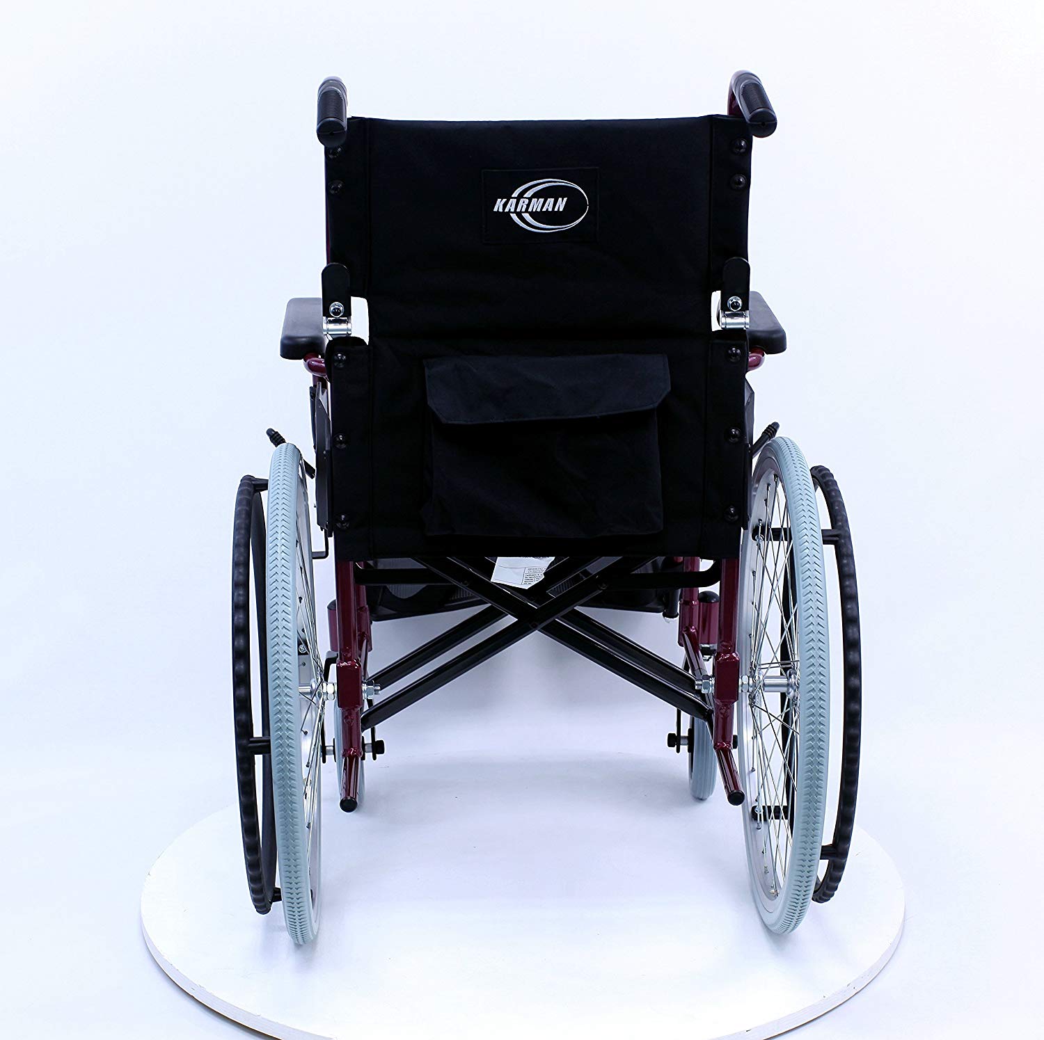 Karman LT-980-BD-E 18 in. 24 lbs Seat Ultra Lightweight Wheelchair with Elevating Legrest in Merlot Mica, Burgundy