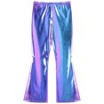 thumbnail image 6 of Mufeng Mens Shiny Metallic 70's Disco Dude Pants Flared Bell Bottom Slim Fit Bodycon Long Trousers Colorful L, 6 of 7
