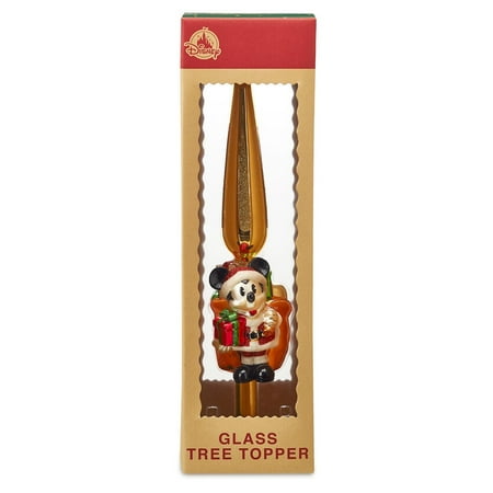 Disney Christmas Tree Toppers Disney Parks Turn of the Century Holiday Santa Mickey Glass Tree Topper New Box ()