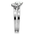 thumbnail image 4 of High polished (no plating) Stainless Steel Ring with AAA Grade CZ in Clear for Women Style TK105, 4 of 4