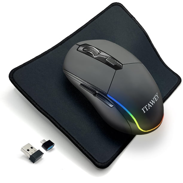 Mouse inalámbrico ITAWEY tri-modo Bluetooth 3200 DPI con LED