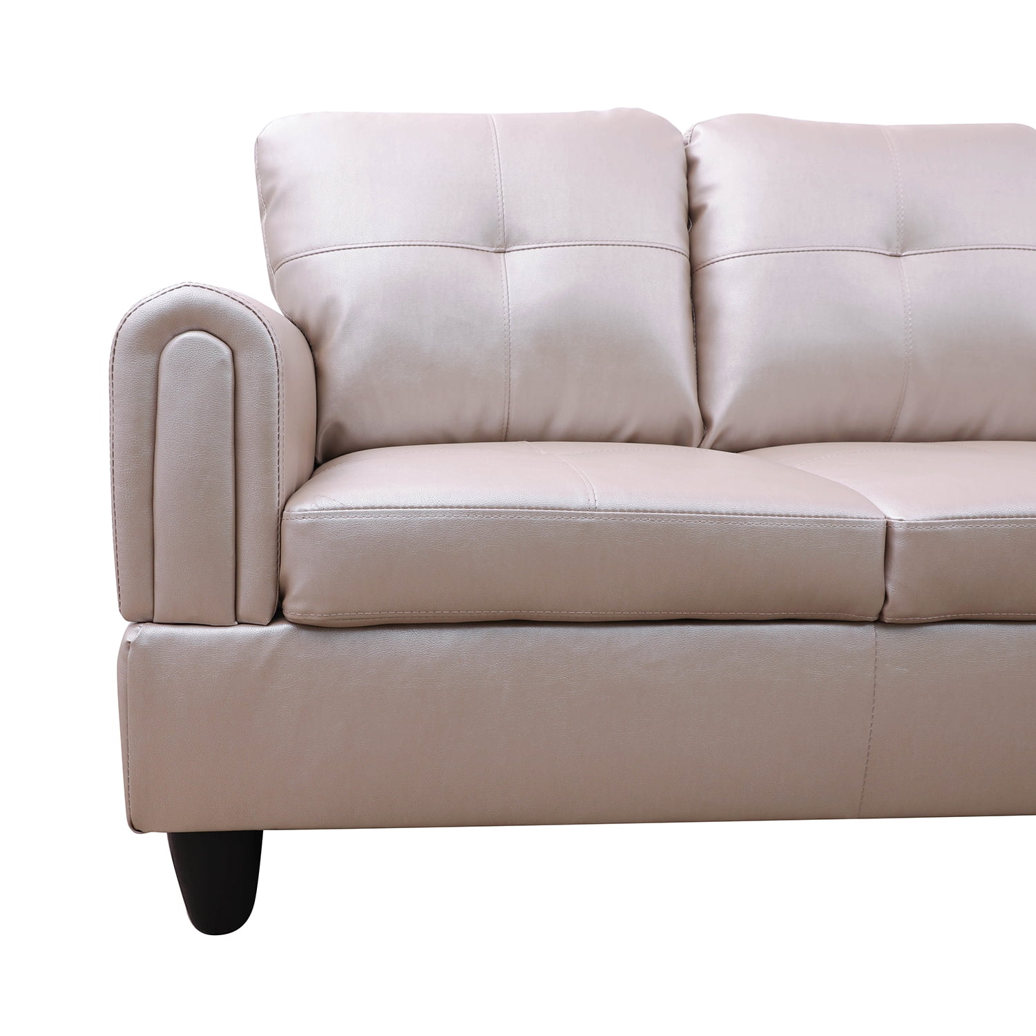 Hommoo Sofa Set, Faux Leather Living Room Sofa Set,L-Shaped Living Room Couches,Latte