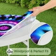 thumbnail image 5 of Colorful Tie Dye Mandala Pattern Round Fitted Tablecloth with Elastic Edge,Dining Table Cover Waterproof,Outdoor Round Tablecloth for Camping,Dining,Indoor and Outdoor, 5 of 7