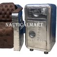 thumbnail image 3 of Nauticalmart Modern Industrial Aviation Accent Arm Chair with Side Drawer Table, 3 of 5