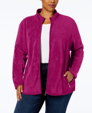 karen scott plus size fleece jacket