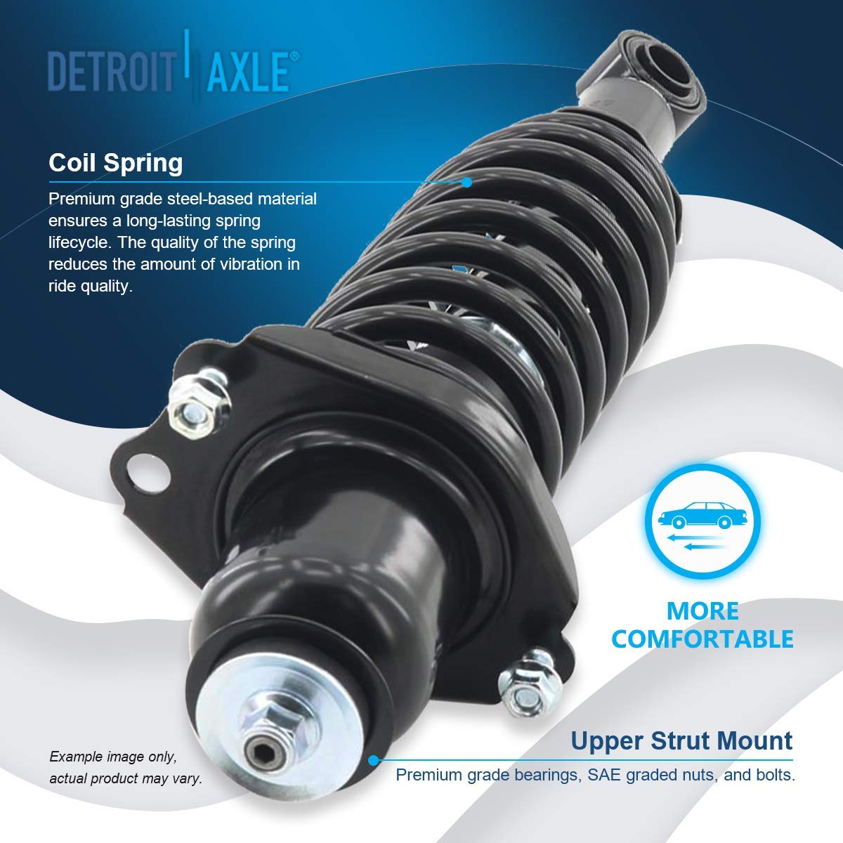 Detroit Axle - Struts for 2003-2008 Toyota Corolla Complete 4 Front and Rear Struts with Coil Springs Assembly 2004 2005 2006 2007 Replacement Quick Install Ready Struts