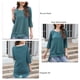 thumbnail image 5 of Top informal para mujer, cuello redondo, manga tres cuartos, dobladillo empalmado, Color puro, corte holgado, jersey para mujer, Top para viajes diarios, 5 of 6