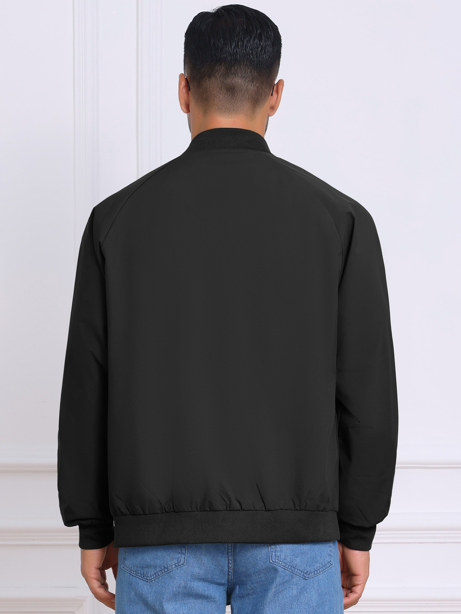 DARING DIVA Casual Stylish Lightweight Full Zip Up Bomber Jacket M Black