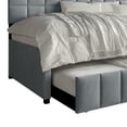 thumbnail image 5 of Castle Place Modern Velvet Upholstered Twin Daybed with Trundle, Light Grey, 5 of 7