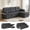 Dark Gray, variant on Xiweot Convertible Sectional Sleeper Sofa, 82" L Shaped Sofa Bed with Storage Chaise, Pull Out Couch & Wide Armrests, Linen 3 Seater Sectional Couch for Living Room Apartment (Dark Gray)