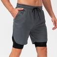 thumbnail image 4 of Aosijia Mens 2 in 1 Running Shorts Quick Dry Athletic Shorts with Liner Sports Breathable Gym Workout Shorts with Phone Pocket and Towel Loop M, 4 of 9