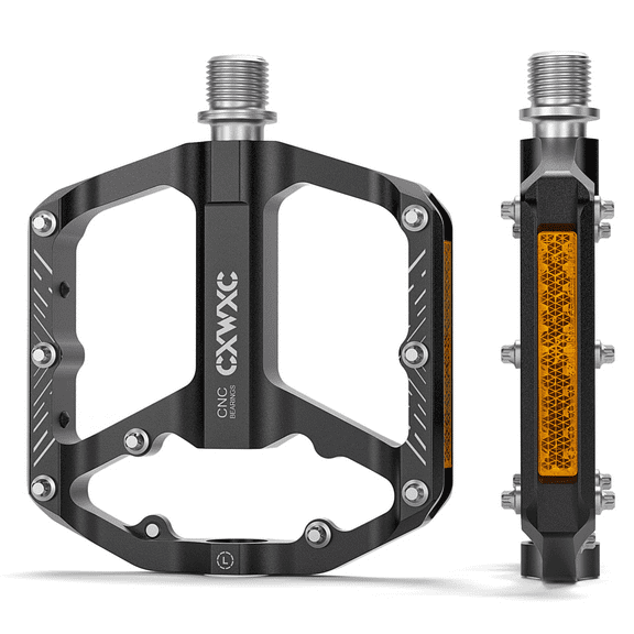 CXWXC Mountain Bike Pedals - 9/16" Bicycle Pedals Platform - 3 Sealed Bearing MTB Pedals, Lightweight Plat Pedals for Road Mountain BMX MTB Bike