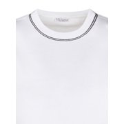 Brunello Cucinelli Cropped T-Shirt With Classic Round Neckline (Womens)