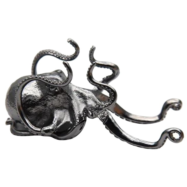 B Golden Octopus Cell Phone Stand Holder Black Color Adjustable Tentacle Design For Watching Videos Alloy Material