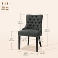 thumbnail image 3 of HOMCOM Chaises de Salle à Manger Capitonnées Lot de 2, Chaise d'Appoint Rembourrée, 3 of 10