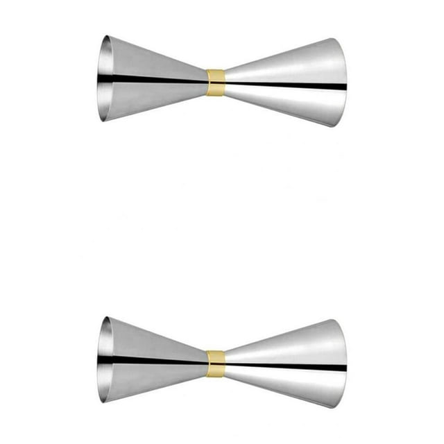 2 Piezas de material acero Inoxidable Double Jigger Cocktail Jigger 30 Ml 45 Y 60 Ml Plata