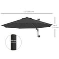 thumbnail image 3 of Outsunny Parasol Mural d'Extérieur pour Patio avec Rotation et Manivelle, Gris, 3 of 10