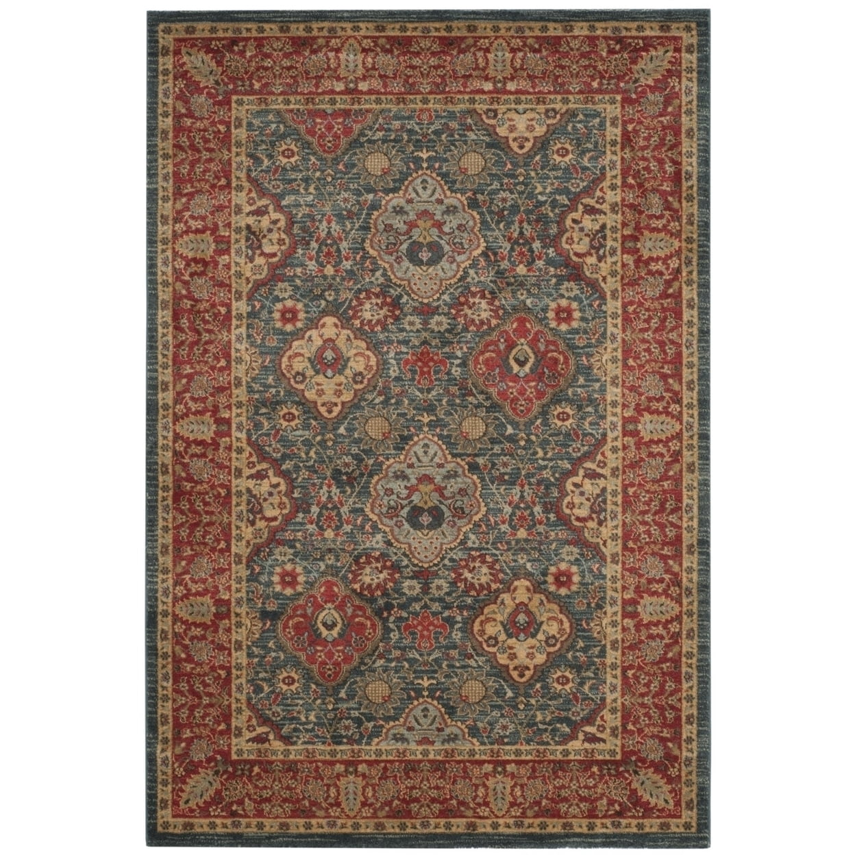 SAFAVIEH Mahal Napier Alfombra Oriental para Ãrea, Azul Marino/rojo, 9' x 12'