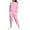 Pink, variant on HAiming Women 2 Piece Sets Plus Size Solid Color Round Neck Long Sleeved Tops and Sweatpants Loose Outfits with Pocket