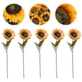 thumbnail image 2 of KAKOWELY 5 girasoles artificiales decorativos de estilo retro (amarillo), 2 of 5