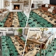 thumbnail image 5 of Area Rug for Living Room, Teal Green Brown Non-Slip Indoor Large Carpet for Bedroom/Dining Room, Farmhouse Dog Paw Vintage Washable Low-Profile Rectangle Floor Runner Rugs - 5 x 7 Ft, 5 of 7