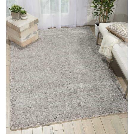 Malibu Solid Silver Grey Area Rug