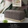 thumbnail image 1 of Nicole Miller Macheline Velvet Bench Intricate Woven Pattern Gold Stainless Steel Base, Taupe/Gold, 1 of 10