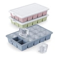thumbnail image 1 of Bandeja para Cubos de Hielo Vethwal de Silicona, 3 piezas con tapa, libre de BPA, 1 of 7