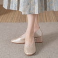 thumbnail image 5 of Gold Women'S Vintage Style Mary Jane Shoes - Low Heel Square Toe Comfortable Flats With Soft Leather, 5 of 9