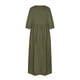 thumbnail image 5 of Vestido de verano de algodón y lino para mujer, Color sólido, cuello redondo, manga farol a la moda, suelto, de algodón y lino, con bolsillo Pompotops ghjkhdj11751, 5 of 8