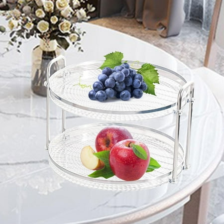

Dessert Fruits Serving Tray Multifunction for Counter Restaurant Countertop Double