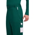 thumbnail image 3 of Cherokee Mens Scrub Scrub Bottoms with Cargo Pockets, Two-Way Stretch Modern fit Button Closure with Inside Drawstring Scrub Bottoms - WW140, S Tall, Hunter Green, 3 of 7