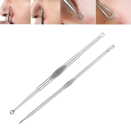 Tuscom 7Pcs Portable Stainless Steel Blackhead Remover Pimple Comedone Extractor Tool Acne Removal Needle Kit Treat Blemish,Whitehead Popping,Zit Removing For Risk Free Nose Face
