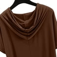 thumbnail image 5 of Holzkary Women's Short Sleeve Plain Hoodie Fashionable Sweatshirt with Hood Loose Comfortable Blouse Classic Tops Sports Summer Shirts Solid Color Sweatshirt Thin Loose Fitting Base Shirt Coffee Xxl, 5 of 8