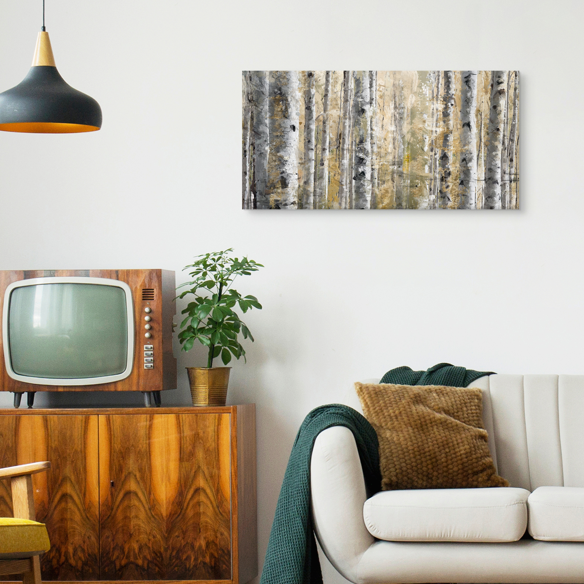 Autumn Birches Panel by Studio Arts Canvas Art Print