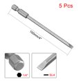 thumbnail image 2 of 5 Pcs 1/4" Hex Shank 100mm Longitud Magnético SL4 Cabeza Ranurada Brocas de Destornillador Acero Aleado S2, 2 of 4