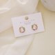 thumbnail image 5 of Pendientes de estilo círculo pequeño para mujer, pendientes de diamantes de colores sencillos, pendientes pequeños de estilo Mori, estilo hada, pendientes, 5 of 6