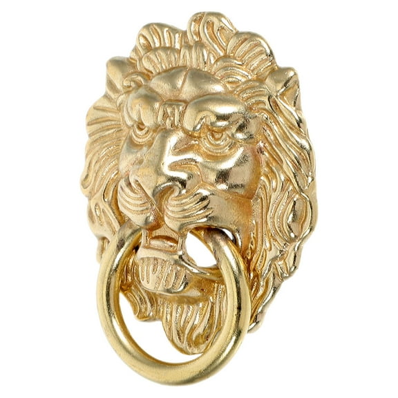 ELAYARD Brass Lion Head Door Knocker Golden Traditional Chinese Design