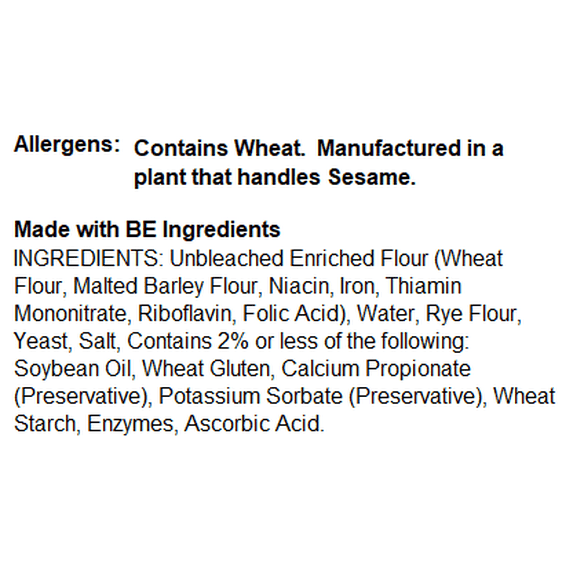 S. Rosen's Thin-Cut Plain Unseeded Rye Bread Loaf, 16 oz. Fresh